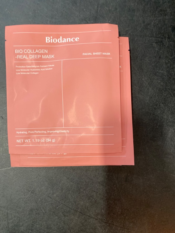 Photo 2 of BIODANCE Bio-Collagen Real Deep Mask, Hydrating Overnight Hydrogel Mask, Pore Minimizing, Elasticity Improvement, 34g x4ea