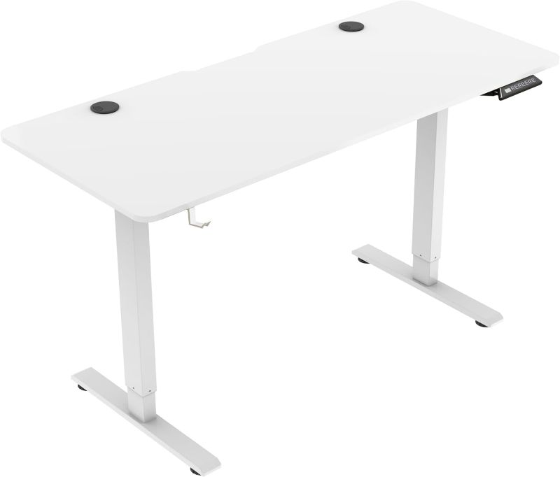 Photo 1 of Electric Height Adjustable Stand up Desk Home Office Ergonomic Computer Workstation (White, 48inch)