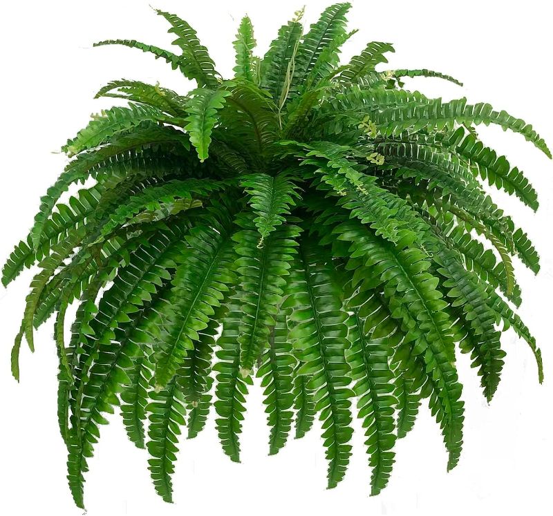 Photo 1 of GYERB Large Fake Boston Ferns, 88 Branches Artificial Ferns, Faux Fern Plants for Home, Office, Garden Indoor Outdoor Decoration(48 inch,1pack)