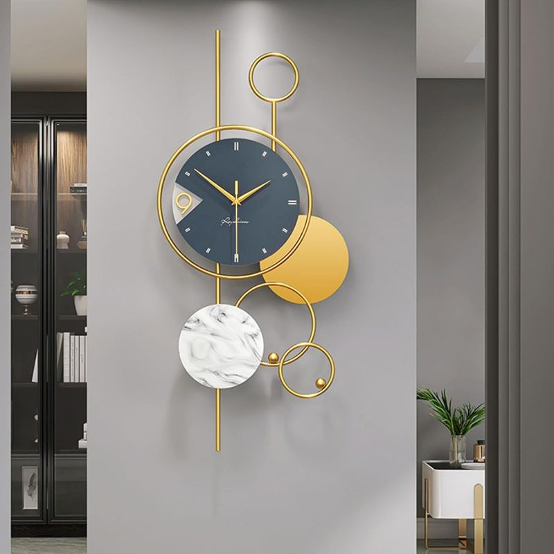 Photo 1 of Large Wall Clock Modern Wall Clocks for Living Room Decor Metal Wall Clock Decorative Silent Non Ticking Quartz Clocks Battery Operated 30inch