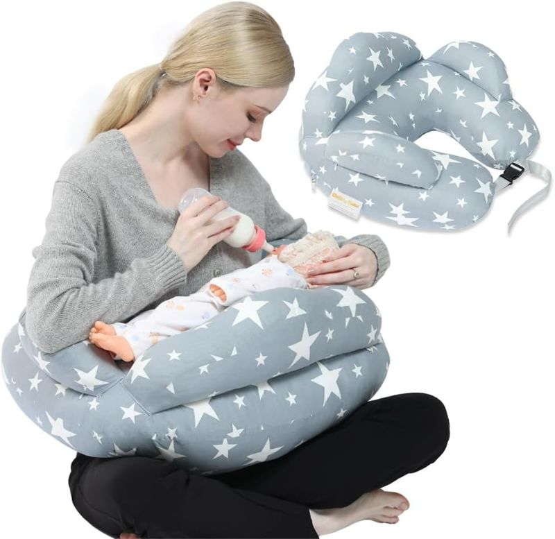 Photo 1 of Chilling Home Nursing Pillow for Breastfeeding, Adjustable Nursing Pillow Breast Feeding Pillow Bottle Feeding More Support for Mom and Baby, Breastfeeding Essentials for Newborn,Removable Cover