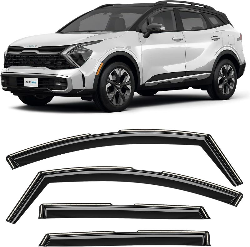 Photo 1 of LIM ART in-Channel Incredibly Durable Rain Guards for Kia Sportage 2023-2024, Original Window Deflectors, Vent Window Visors, Vent Deflector, 4 pcs. - 622295