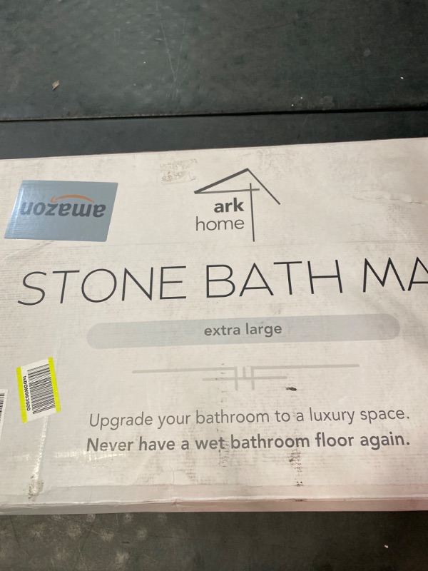 Photo 3 of Ark Home Extra Large Stone Bath Mat, Sleek and Modern, 32" x 20", Ultra Absorbent, Super Fast Drying