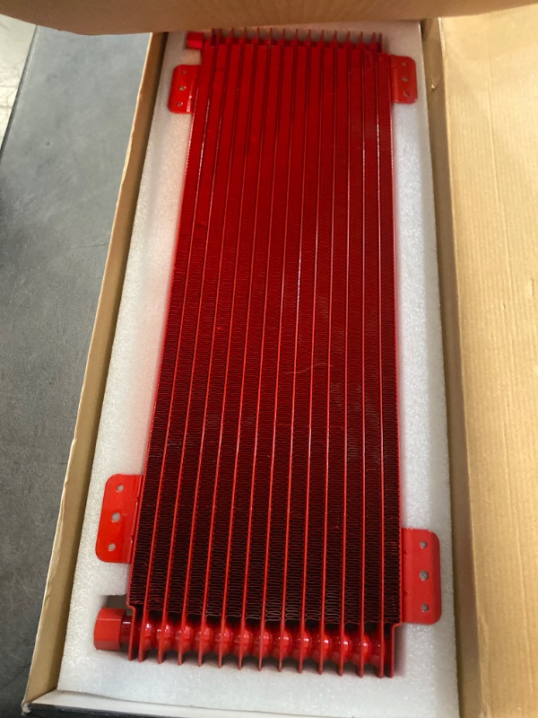 Photo 2 of Low Pressure Drop Transmission Oil Cooler LPD47391 4739 40,000 GVW with Mounting Hardware (Red)