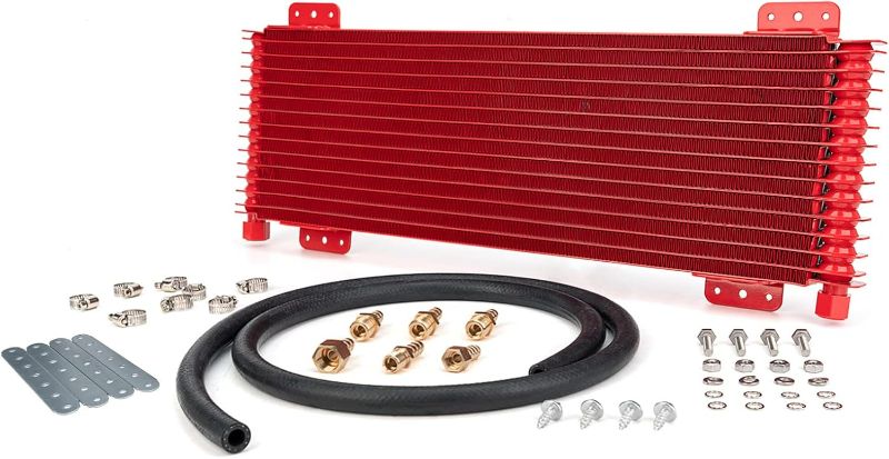 Photo 1 of Low Pressure Drop Transmission Oil Cooler LPD47391 4739 40,000 GVW with Mounting Hardware (Red)