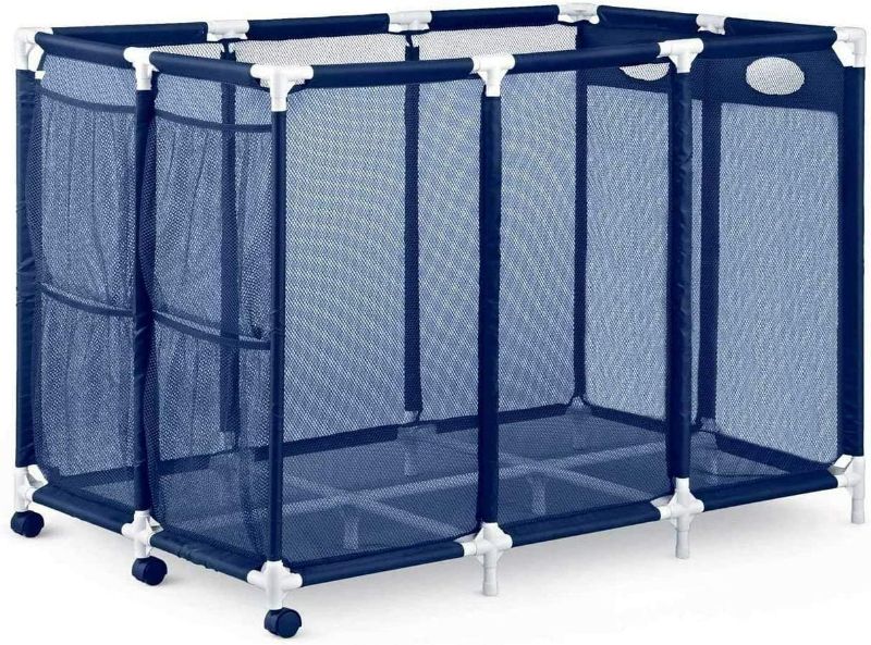 Photo 1 of Rolling Pool Toy Storage Cart Bin - XX-Large | Perfect Contemporary Nylon Mesh Basket Organizer For Your Goggles, Beach Balls, Floats, Swim Toys & Accessories