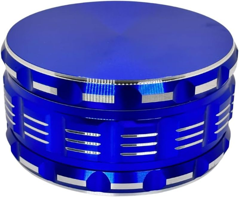 Photo 1 of 3 Inch  Grinder / 3 layer spice grinder - portable size allows for you to easily grind your herbs at home or on the go. Purple Grinder is Aluminum Allow (Blue, 3 inches)