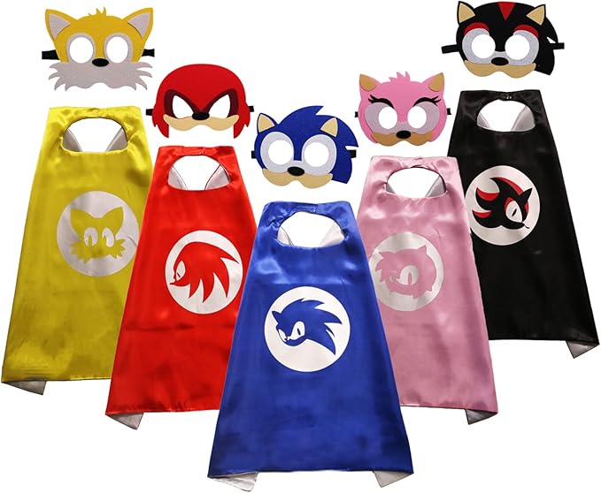 Photo 1 of Sonic Capes and Masks Party Favors for Kids(10 Packs )- Hedgehog Themed Party Supplies Birthday Cosplay Mask Photo Booth Prop Cartoon Character Dress up Costumes Birthday Gift for Children Boys Girls