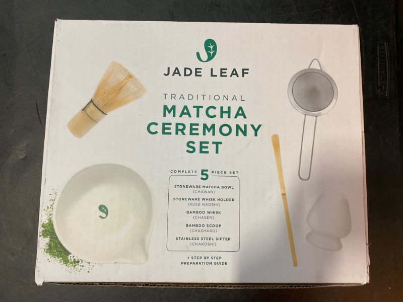 Photo 3 of Jade Leaf Matcha Complete Matcha Ceremony Set - Includes: Bamboo Matcha Whisk & Scoop, Stainless Steel Sifter, Stoneware Bowl & Whisk Holder, and Prep Guide