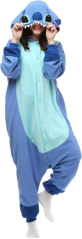 Photo 1 of Size (XL) Wishliker Adult Onesie Animal Pajamas Halloween Cosplay Costumes Party Wear Blue