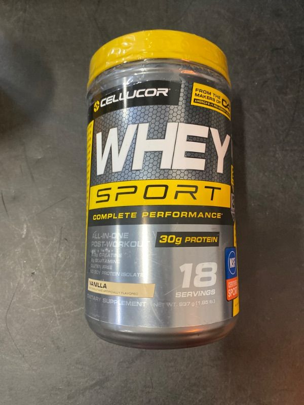 Photo 2 of Cellucor Whey Sport Protein Powder Vanilla | Post Workout Recovery Drink with Whey Protein Isolate, Creatine & Glutamine | 18 Servings Vanilla 29.5 Ounce