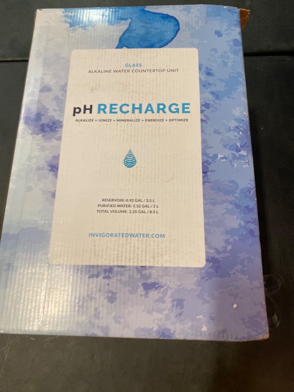 Photo 1 of pH Recharge Glass Alkaline Water Filter Dispenser - Countertop Water Filter System - Purifier Pitcher for Home and Office - High pH Pure Drinking Water Filtration - 8.5L/2.25 Gal Bamboo Classic