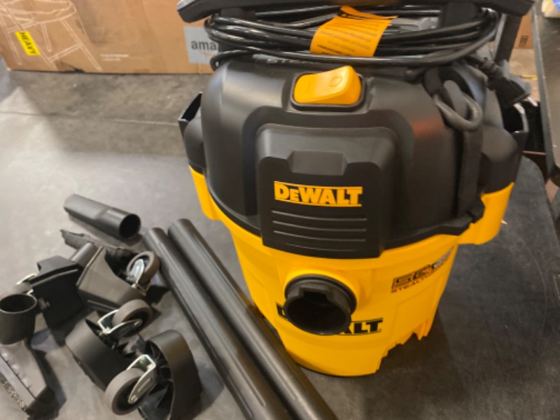 Photo 2 of DEWALT DXV06P 4 Peak HP Shop Vacuums, 6 Gallon Poly Wet/Dry Vac, Heavy-Duty Shop Vacuum with Blower Function Yellow+Black