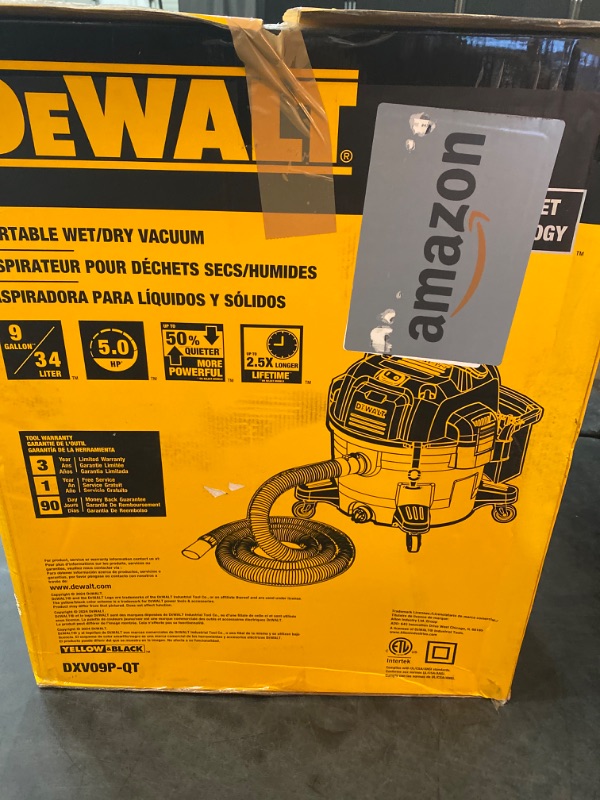 Photo 3 of DEWALT DXV06P 4 Peak HP Shop Vacuums, 6 Gallon Poly Wet/Dry Vac, Heavy-Duty Shop Vacuum with Blower Function Yellow+Black