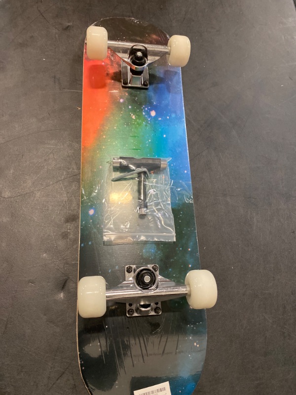 Photo 1 of Pro Complete Skateboards for Beginners Girls Boys Kids Youths Teens Adults 31"x8" Skate Boards 7 Layers Canadian Maple Double Kick Deck Concave Longboard