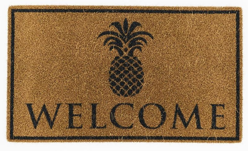 Photo 1 of Avera Products Classic Pineapple Welcome Mat, Natural Coir Fiber Doormat, Perfect for Any Entryway, Anti-Slip Mat Backing