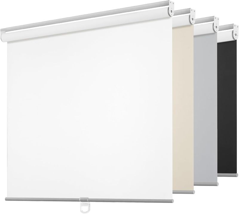 Photo 1 of ChrisDowa Cordless Free-Stop 100% Blackout Blinds for Windows, Roller Windows Shades with Thermal Insulated, UV Protection Fabric for Living Room, Office and Home. Easy to Install.White,33" W X 72" H