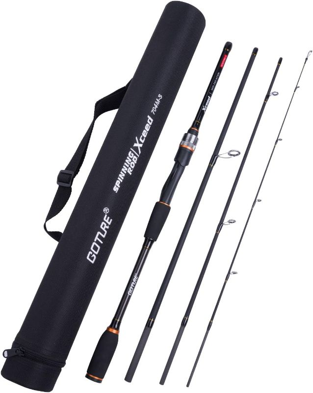 Photo 1 of Goture Travel Fishing Rods, 4 Piece Fishing Pole with Case/Bag, Casting/Spinning Rod,Ultralight Fishing Baitcasting Rod 7ft for Saltwater Trout, Bass, Walleye, Pike