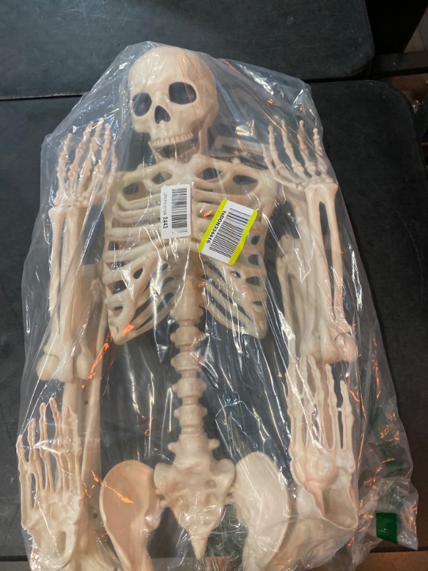 Photo 2 of Crazy Bonez Pose-N-Stay Life Size 5 FT Skeleton with Realistic Posable and Movable Joints for Halloween Indoor and Outdoor Decoration