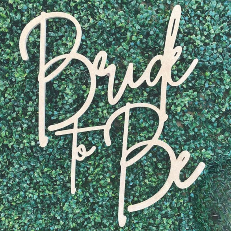 Photo 1 of Bride to Be Wooden Sign for Backdrop- Custom Engagement Party Decorations, Bridal Shower Sign- Personalized Wooden Name Sign- Premium Birch Wood- Available in 16” & 23” (MDF, 13" W x 16" H)