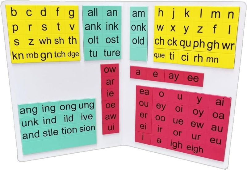 Photo 1 of Magnetic Foam Reading Tiles with Folding Magnetic Board –Homeschool and Classroom Portable Magnetic Manipulative Set (Third Grade)