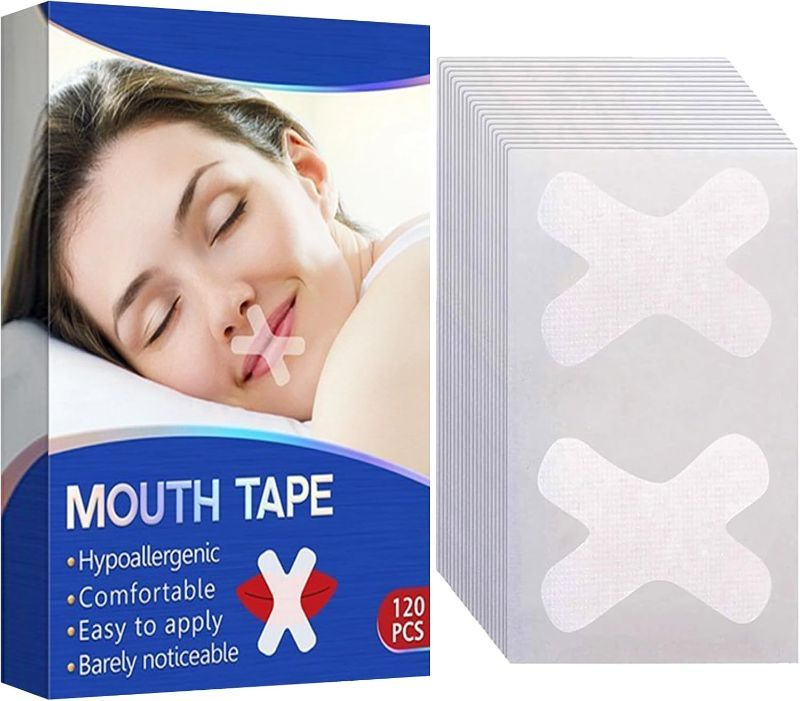 Photo 1 of Gentle Transparent White Premium Mouth Tape for Sleeping, Hypoallergenic Tape Anti-Snoring Strips for Sensitive Skin, Painless Removal, Improved Nose Breathing and Snore Reduction - 120 Pcs