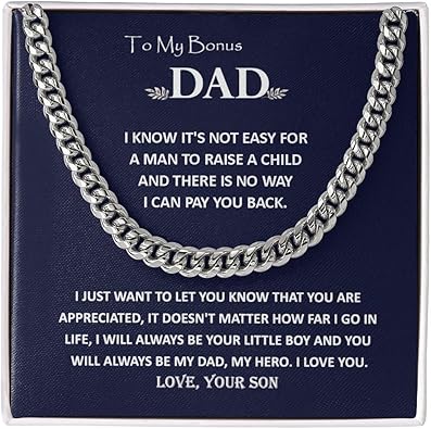 Photo 1 of To My Dad Necklace Cuban Gifts,Gifts For Fathers Day From Wife, Daughter Or Son Necklace On Birthday, Cuban Necklace Gifts For Men, Gift For Husband Necklace On Anniversary With Meaning Box