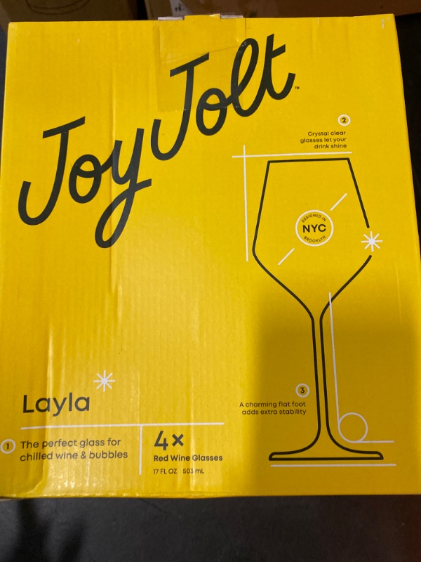 Photo 3 of JoyJolt Layla Italian Red Wine Glasses, Set of 3 , 17 oz Clear – Made in Europe