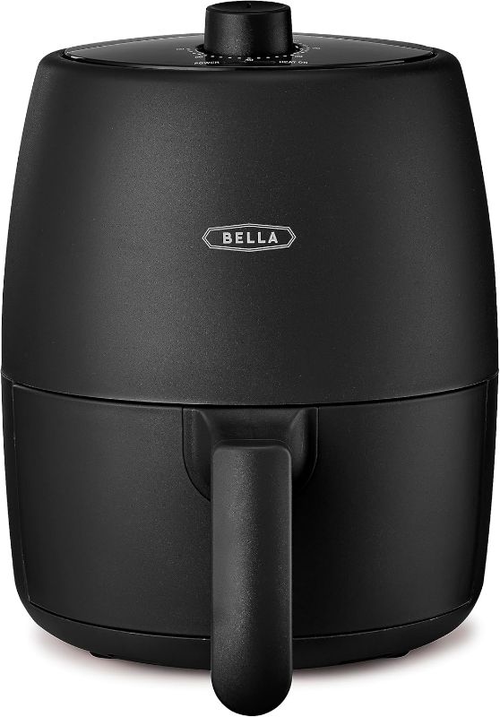 Photo 1 of BELLA 2 qt Manual Air Fryer Oven and 5-in-1 Multicooker with Removable Nonstick and Dishwasher Safe Crisping Tray and Basket, 1200 Watt Heating System, Matte Black