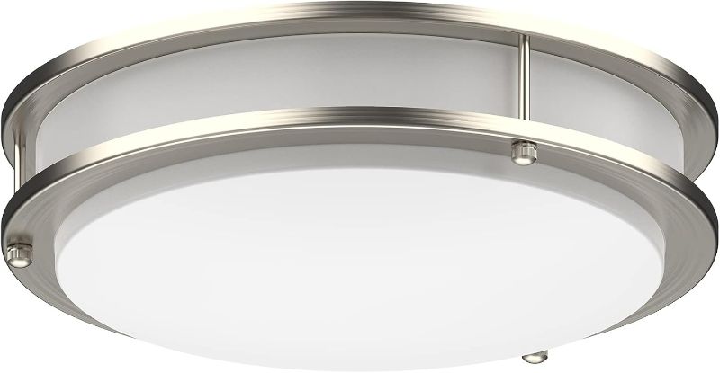 Photo 1 of DYMOND LED Ceiling Light Fixture Flush Mount 4000K Natural Daylight Dimmable Surface Mount Brushed Nickel Ceiling Lamp for Kitchen, Hallway, Bathroom, Bedroom, Closet (10 inches 4000K)