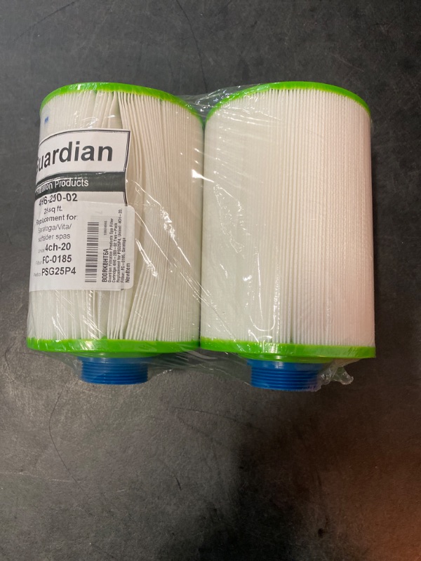 Photo 2 of Guardian Filtration Products Spa Filter Cartridge 4H6-200-02 Two-Pack Replacement for PSG25P4, Unicel: 4CH-20, Filbur: FC-0185, Saratoga