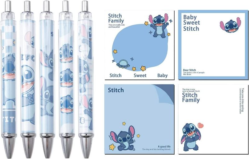 Photo 1 of G-Ahora Stich School Supplies with 5 Gel Pens Note Pad Stich Gifts Set for kids School Office (PSN-Stich)