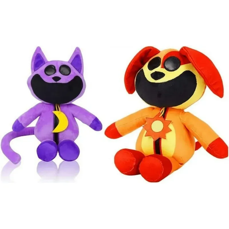 Photo 1 of 2 Pieces Smiling Critters Plush, Cat Nap Plush for Kids, Smiling Critters Catnap Plushies Dogday Gifts for Fans (Purple + Yellow)