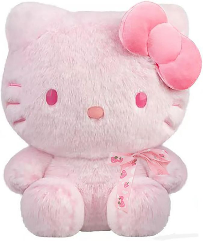 Photo 1 of 35Cm High Quality New Sakura Pink Hello Kitty Soft Plush Filling Bedding Decoration Pillow Couple Doll Children's Toy Gifts