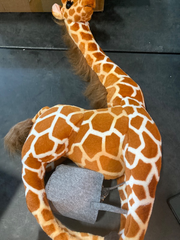 Photo 2 of Giant Giraffe Stuffed Animal Set, 47 Inch Large Plush Giraffe Toy with Bird&Basket&Leaves&Card, Big Lifelike Standing Giraffe for Girls Boys