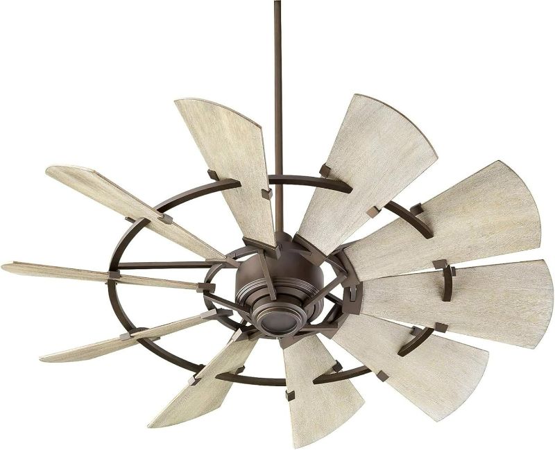 Photo 1 of Quorum International 95210-86 I Windmill Collection 52 Inch Ten Blade Ceiling Fan - Oiled Bronze Finish I Six Speed Reversible Motor I Modern Contemporary Fixture I Light Fixture Adaptable