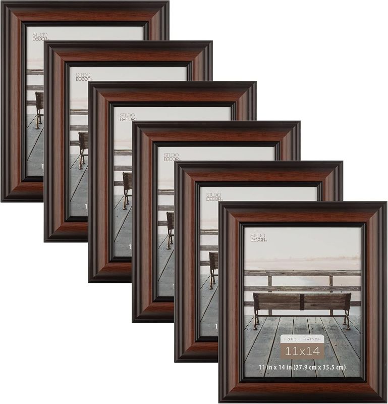 Photo 1 of Brown & Black Frame, Home Collection by Studio Décor - Pre-attached Hanging Hardware, Horizontal or Vertical - Bulk 6 Pack