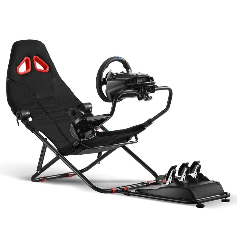 Photo 1 of RACGTING Racing Simulator Cockpit for G920 G29 G923, Foldable Racing Simulator for Thrustmaster T248X T248 T300 T150 458 TX Xbox PS5 PS4 PC (Black)