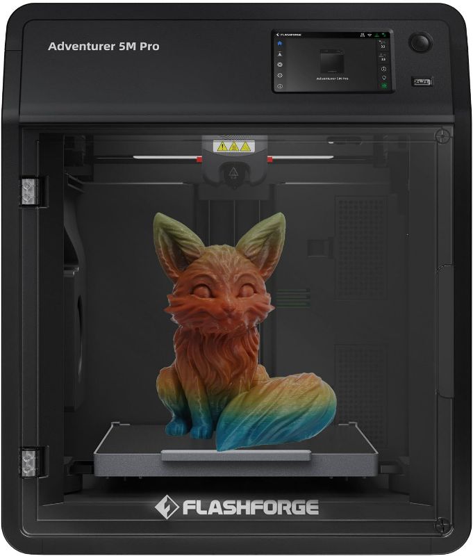 Photo 1 of FLASHFORGE Adventurer 5M 3D Printer with Fully Auto Leveling, Max 600mm/s High Speed Printing, 280°C Direct Extruder with 3S Detachable Nozzle, Core XY All Metal Structure, Print Size 220x220x220mm