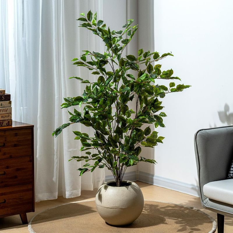 Photo 1 of 4ft Artificial Ficus Tree-Artificial Plants Indoor,Faux Tree,Tall Fake Plants Indoor Fake Tree Artificial Trees for Home Decor Indoor,Living Room Corner Decor