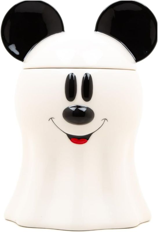 Photo 1 of Disney Decorations Mickey Mouse Ghost Cookie and Candy Jar | Cute Ceramic Housewarming Gifts For Men And Women And Kids | Official Diseny Licensee | 1 Set