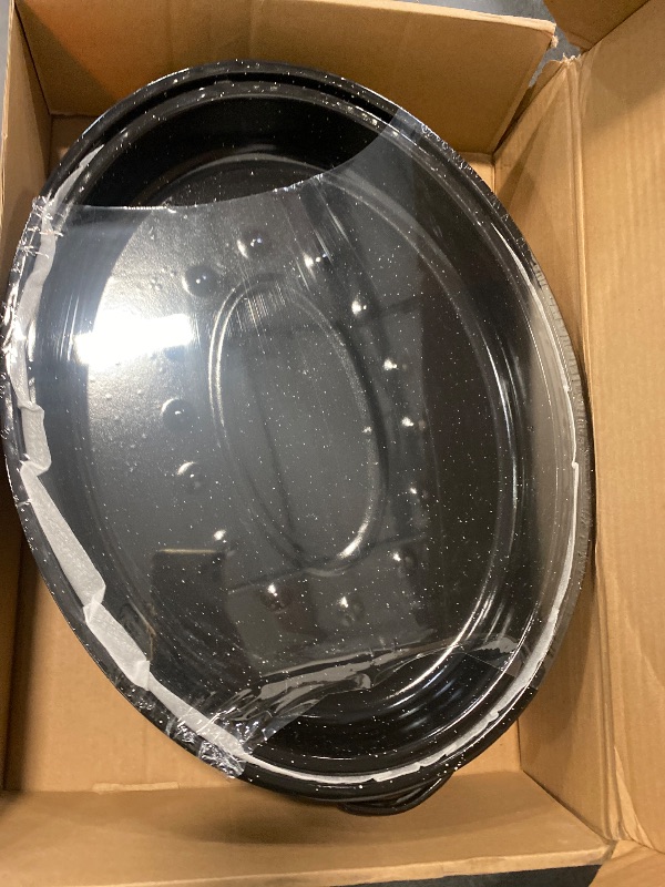 Photo 2 of Granite Roaster Pan, 19” Enameled Roasting Pan with Domed Lid. Oval Turkey Roaster Pot, Broiler Pan Great for Turkey, Chicken, Lamb, Vegetable. Dishwasher Safe Cookware Fit for 20Lb Turkey by Kendane