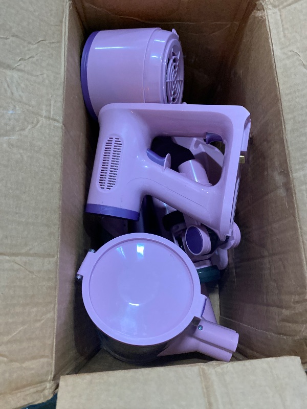 Photo 2 of Homeika- Pro Version- 28k PA Cordless Vacuum- Digital Display- 50 Min Run Time- 3 Speeds- Telescopic – 300 Watts- Brushless Motor- 8 in 1- HEPA Filter- for All Floors- Detachable Battery Purple