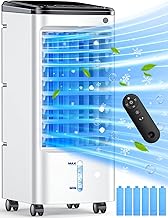 Photo 1 of Evaporative Air Cooler, Swamp Cooler Air Conditioner w/ 12H Timer for Auto-off, 6 Upgraded Ice Packs, 3-Speed Windowless Air Conditioner, Smart Remote, Dual Tank Portable Air Cooler for Room