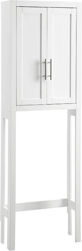 Photo 1 of Crosley Furniture Savannah Over The Toilet Storage Cabinet and Bathroom Organizer with Shelves, White