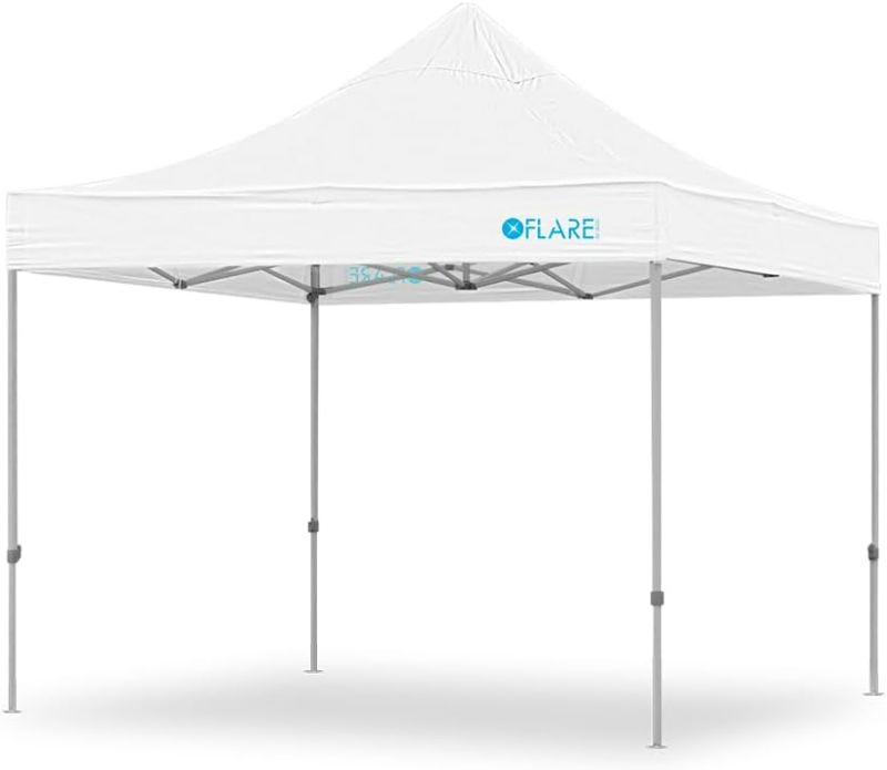 Photo 1 of Heavy Duty, Commercial Grade Pop Up Canopy Tent. Instant Canopy with Hex Legs & Extended Warranty. Package Includes Wheeled Bag, Pins & Ropes. (White, 10ft x 10ft)