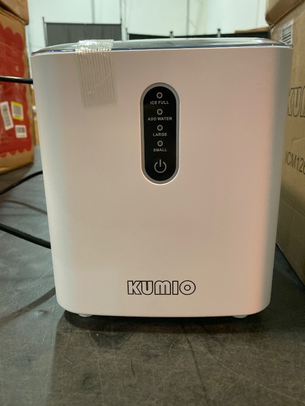 Photo 2 of KUMIO Ice Makers Countertop, Portable Ice Maker with Self-Cleaning, 8 Cubes/9 Mins, 26.5Lbs/24Hrs, Ice Machine with Scoop and Basket, 2 Sizes of Bullet Ice for Home Office Bar Party