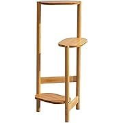 Photo 1 of Bamboo Plant Flower Stand Plant Display Ladder Shelf Flower Pot Racks Storage Rack Display Shelving Unit for Indoor and Outdoor Raised Feet Wood