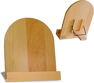 Photo 1 of Cookbook Stand - Cook Book Stand for Kitchen Counter | Beech Wood Recipe Book Holder | Cookbook Holder with Adjustable Angles | Ergonomic 9x11 Recipe Stand | Multi-Purpose Cookbook Holder for Kitchen