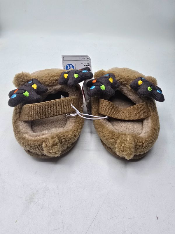 Photo 3 of S: 5/6 baby Holiday Light Up Reindeer Slippers - Wondershop™ Brown - Blue Lights Light UP